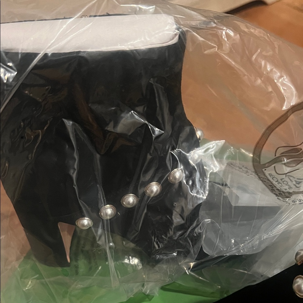 Kate Spade Black Ankle Boots with Pearl Details - Picture 2 of 6